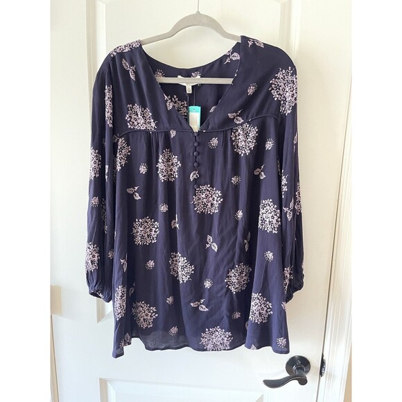 SKIES ARE BLUE Plus Size 2X Boho Lorinda Embroidery Floral Top NWT BOX1 - Picture 4 of 12